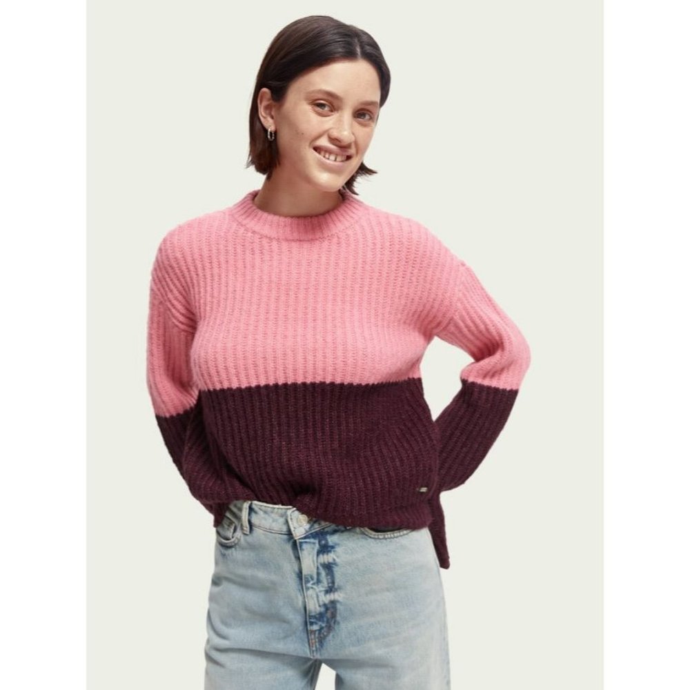 Scotch & Soda NWT Chunky Knit Color-blocked Sweater size XL